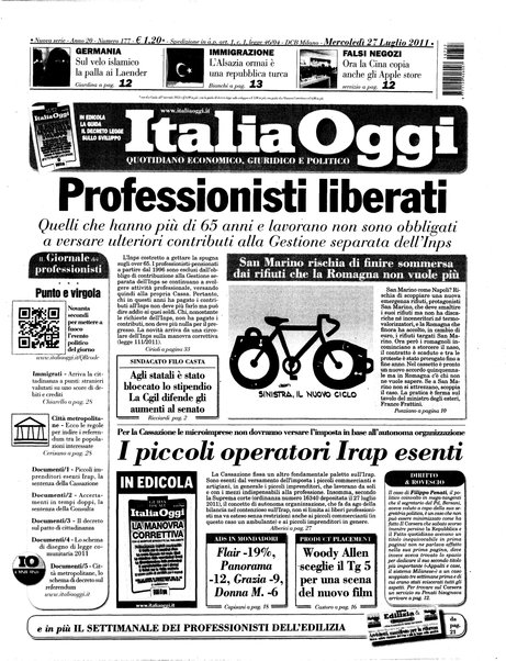 Italia oggi : quotidiano di economia finanza e politica